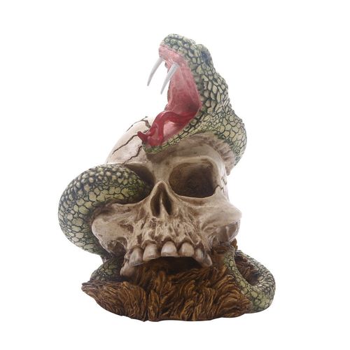 最新爆款树脂骷髅头工艺品摆件厂家蛇动物头骨万圣节礼品
