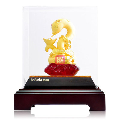 【梦克拉GD8027工艺礼品】梦克拉 足金铸金蛇年生肖蛇摆件 鸿运当头【图片 价格 品牌 报价】-国美梦克拉旗舰店